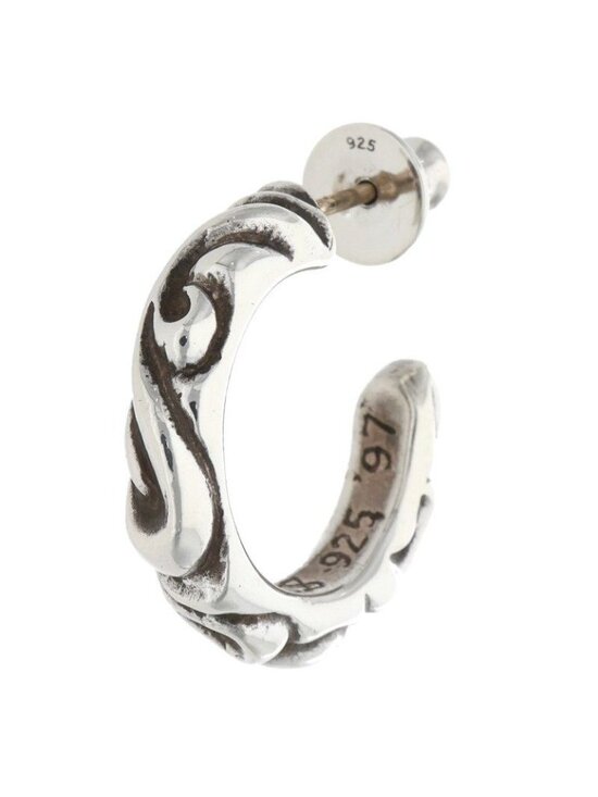 Chrome Hearts Hoop Scrool 1 Scroll Hop Silver Earrings